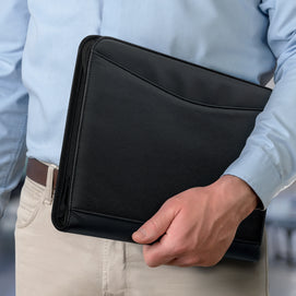 Carrington Portfolio – 5 or 10 Zippered A4 Folder with Removable Ring Binders