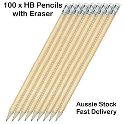 New 100 x Bulk Full Length HB Pencils with Eraser Wholesale Fast Gel Aust Post