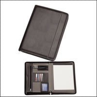 Load image into Gallery viewer, A4 Texas Black Zippered Compendium Leather Style Fast del Aust Wide
