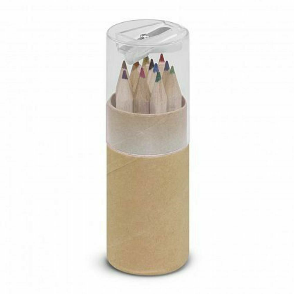 12 assorted half size sharpened coloured pencils Bulk Lot 100, 250 or 500 units