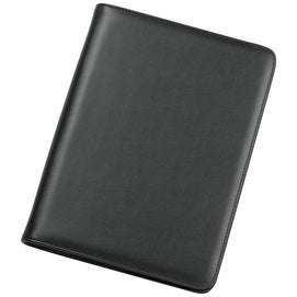 A4 Leather Look Zippered Compendium Fixed 3 Ring Binder Organiser