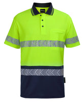 Load image into Gallery viewer, JB&#39;s Wear - 3 Pack - HI VIS (D+N) COTTON BACK S/S SEGMENTED TAPE POLO