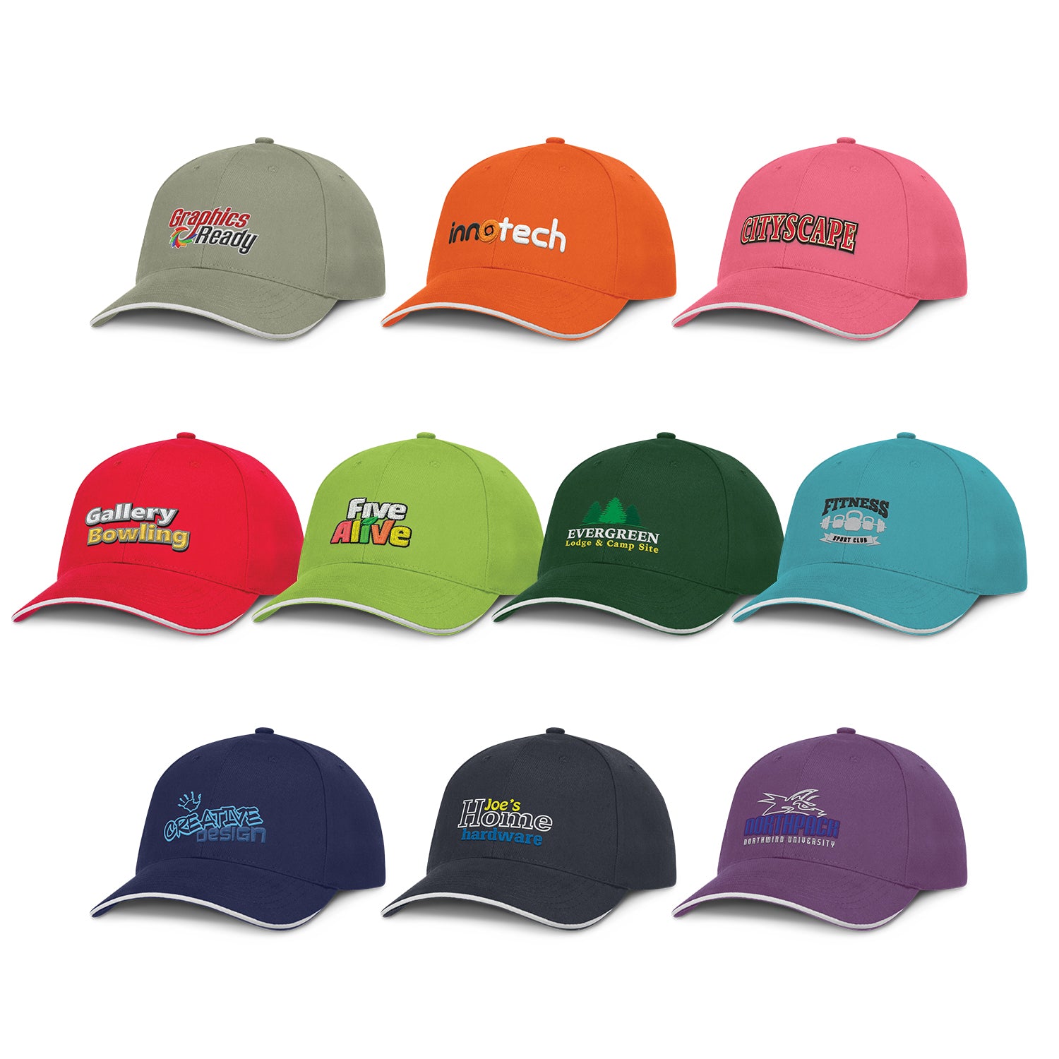 Swift Cap – White Trim - Bulk Buy Trendy Caps - 25 or 50 at Discount Pricing