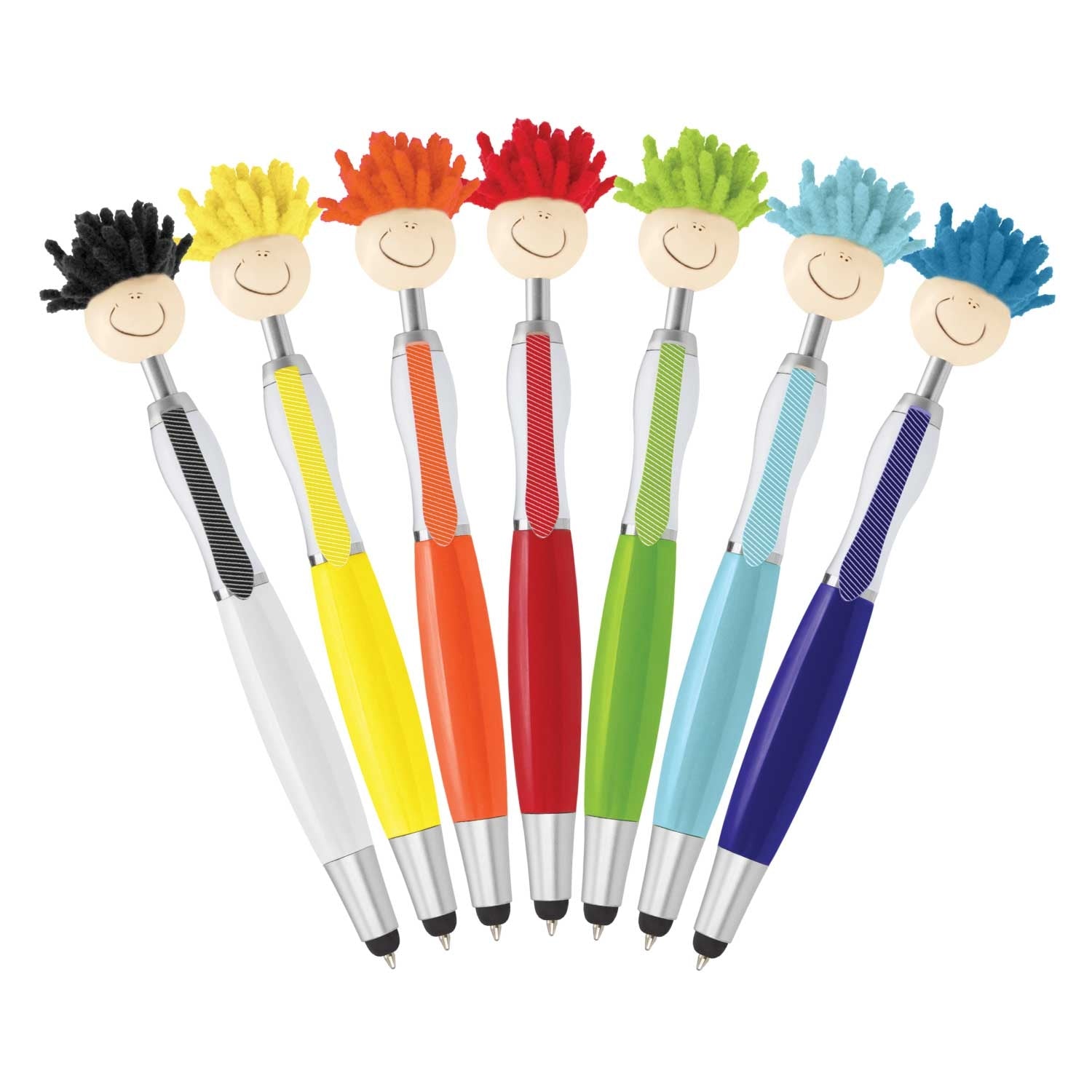 Mop Topper Pen – Fun Ballpoint Pen with Stylus & Screen Cleaner - Buy 50 or 100