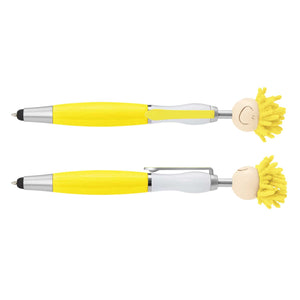 Mop Topper Pen – Fun Ballpoint Pen with Stylus & Screen Cleaner - Buy 50 or 100
