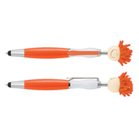 Load image into Gallery viewer, Mop Topper Pen – Fun Ballpoint Pen with Stylus &amp; Screen Cleaner - Buy 50 or 100