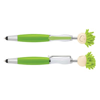 Load image into Gallery viewer, Mop Topper Pen – Fun Ballpoint Pen with Stylus &amp; Screen Cleaner - Buy 50 or 100