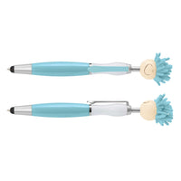 Load image into Gallery viewer, Mop Topper Pen – Fun Ballpoint Pen with Stylus &amp; Screen Cleaner - Buy 50 or 100