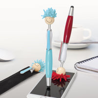 Load image into Gallery viewer, Mop Topper Pen – Fun Ballpoint Pen with Stylus &amp; Screen Cleaner - Buy 50 or 100