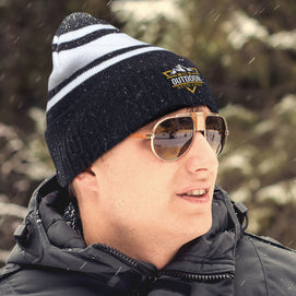 Commodore Striped Beanie - Beanie with Pom-Pom - Bulk Discounts, Buy 10 or 20