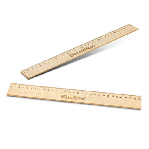 Wooden 30cm Beech Ruler – Natural, Eco-Friendly Measuring Tool - Buy 100 or 200