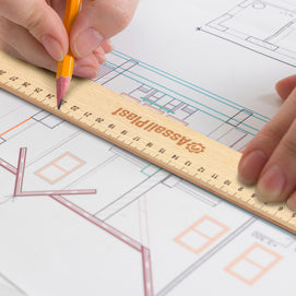 Wooden 30cm Beech Ruler – Natural, Eco-Friendly Measuring Tool - Buy 100 or 200