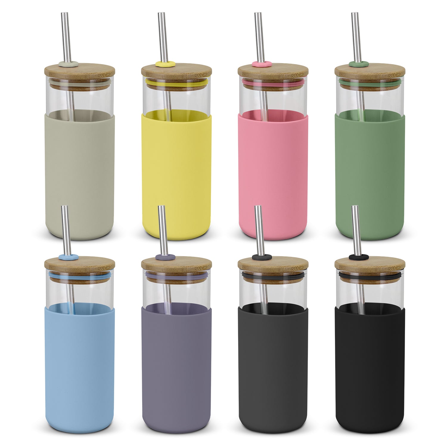 Alchemy Glass Tumbler – 450ml Glass Cup with Bamboo Lid - Buy 10, 25 or 50 units