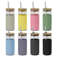 Load image into Gallery viewer, Alchemy Glass Tumbler – 450ml Glass Cup with Bamboo Lid - Buy 10, 25 or 50 units