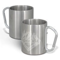 Load image into Gallery viewer, Carabiner Coffee Mug – 300ml Stainless Steel Mug with Clip Handle - Buy in Bulk