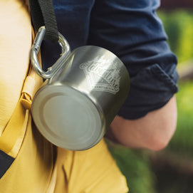Carabiner Coffee Mug – 300ml Stainless Steel Mug with Clip Handle - Buy in Bulk