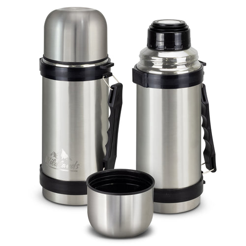 Mitre Vacuum Flask – 1L Stainless Steel Flask with Cup Lid - 5/10/20 units