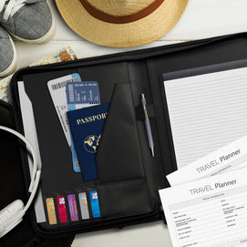 Carlow Travel Portfolio Case – Zippered A4 Document Organiser - 5 or 10 Units