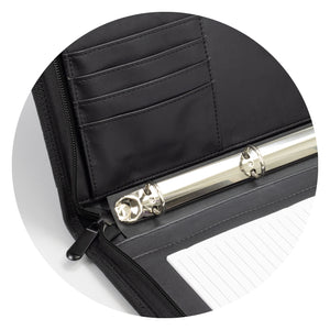 Carrington Portfolio – 5 or 10 Zippered A4 Folder with Removable Ring Binders