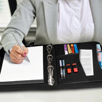Load image into Gallery viewer, Carrington Portfolio – 5 or 10 Zippered A4 Folder with Removable Ring Binders