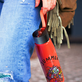 Delano Aluminium Bottle – 700ml Flip Straw, Carry Handle & Gift Box