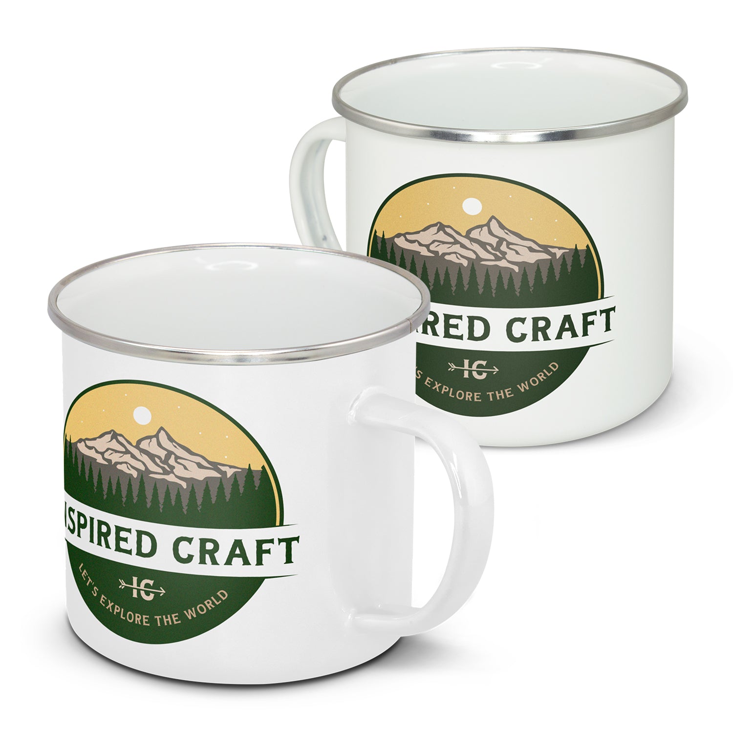 Bendigo Enamel Mug – 500ml Stainless Steel Mug - Bulk Quantity Mugs