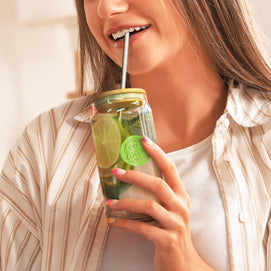 Fallon Glass Tumbler – 550ml Smoothie & Iced Coffee Cup - Buy 20,30 or 50