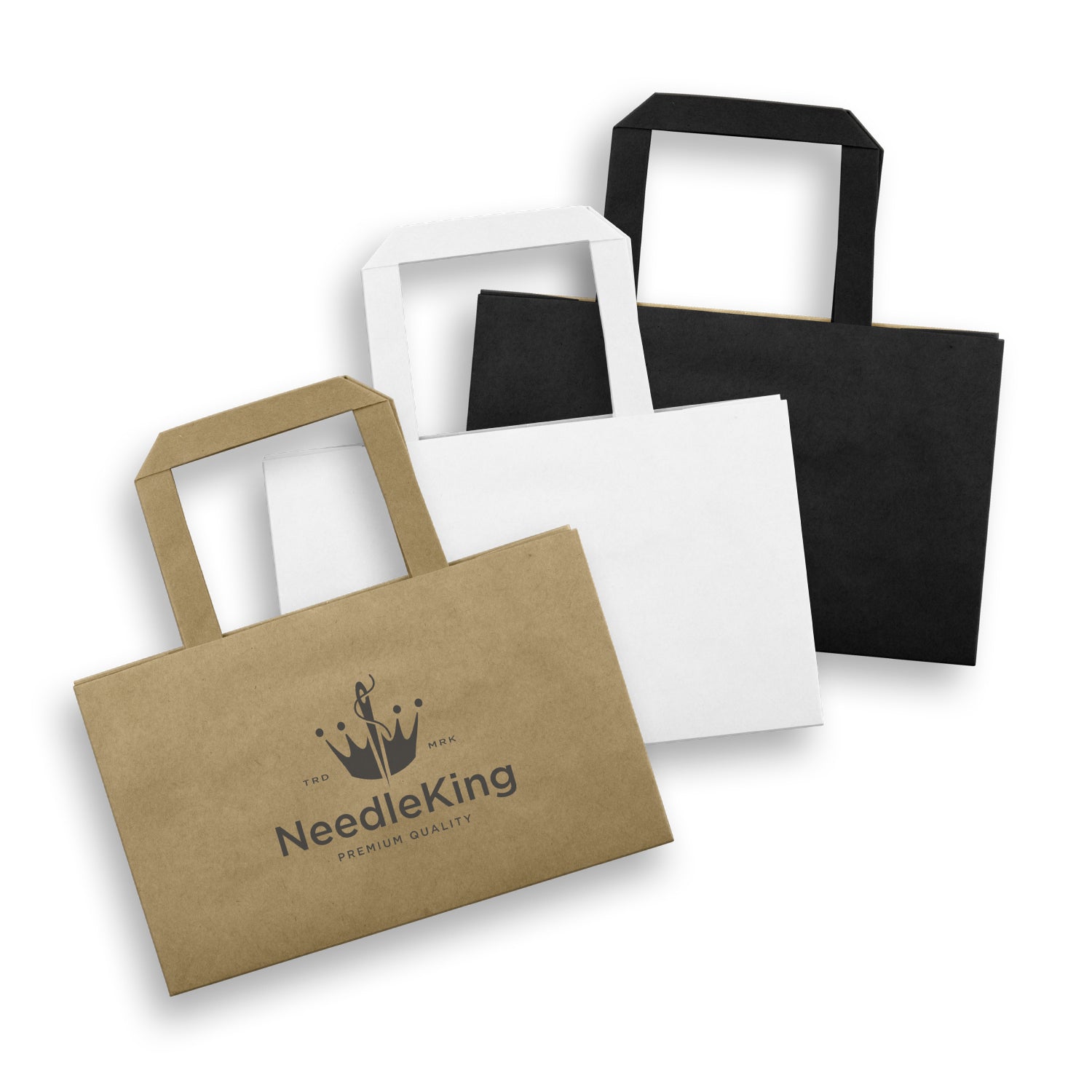 Small Flat Handle Paper Bag Landscape - Bulk Buy Paper Bags - 50, 100 or 250