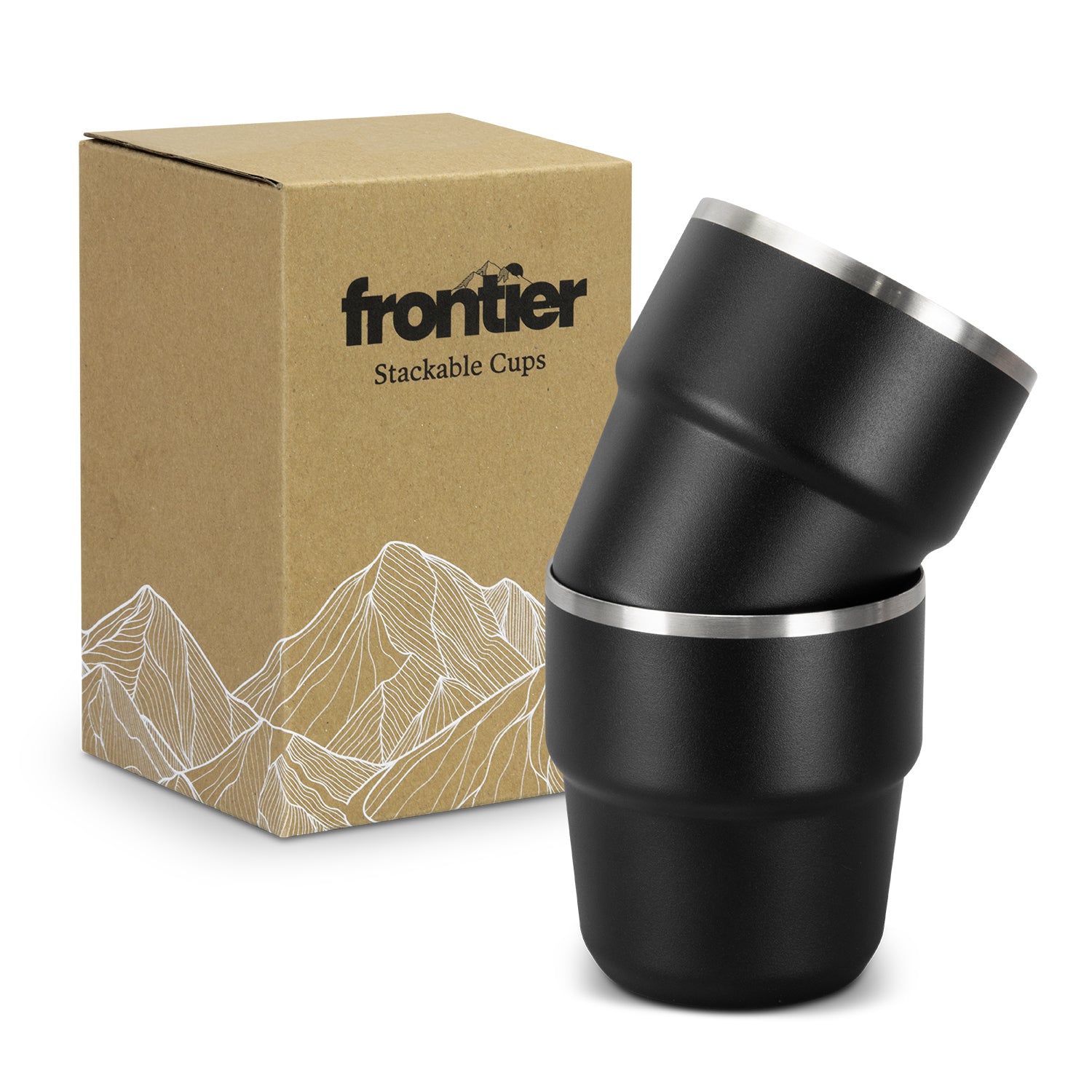 Frontier Stackable Cups – 300ml Insulated Camping Cups - Sets of 12 or 24