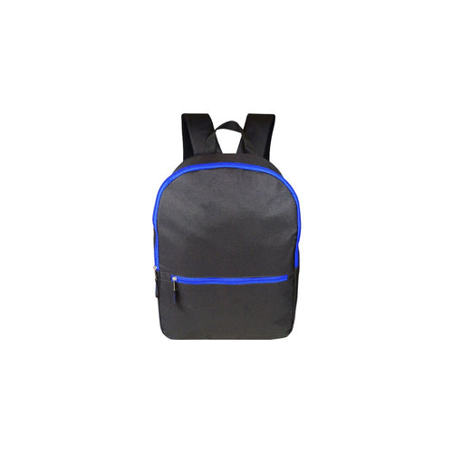 Standard Backpack Blue Trim - Unbranded Classic Everyday Backpack - Buy 5 or 10