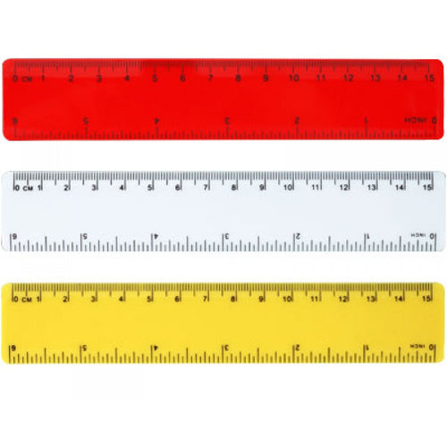 15 cm Ruler - Compact Plastic Ruler with Dual Measurement - Buy 50, 100 or 200