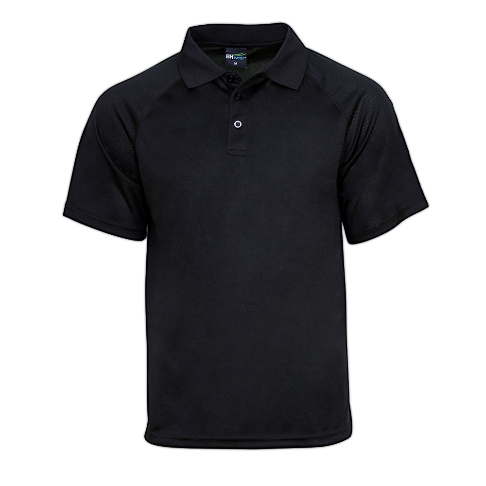 Black Sports Polo - Buy in Bulk - 10, 25 or 50 units with Free Shipping