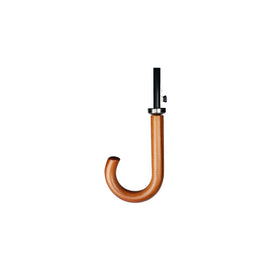 Curved Handle Umbrella (All Black) - Classic Wood Handle - Buy Bulk 5, 10, 20