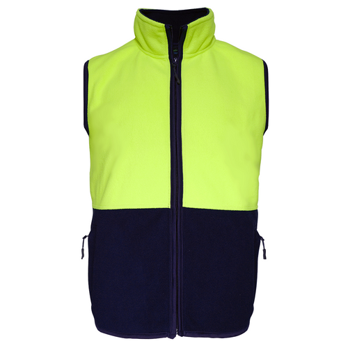 Hi-Vis Polar Vest – Lime/Navy - Buy in bulk 5, 10 or 20 with Free Shipping
